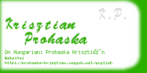 krisztian prohaska business card